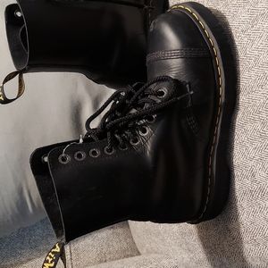 Dr Martens steel toe ankle boots black leather size 8